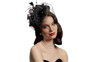 Cizoe Kentucky Derby Fascinators for Women High Tea Party Hat Wedding Cocktail Flower Headware with Mesh and Feathers