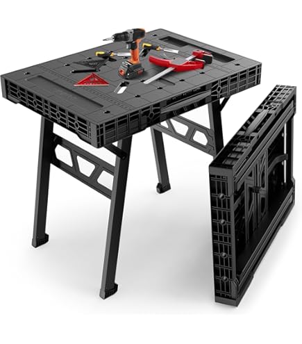 US General Folding Workbench with Movable Pegs and 24 Tool Slots