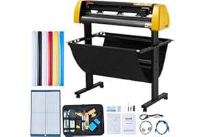 VEVOR Vinyl Cutter Machine, 34 in / 870 mm Max Paper Feed Cutting Plotter, Automatic Camera Contour Cutting LCD Screen Printer with Stand Adjustable Force and Speed for Sign Making Plotter Cutter