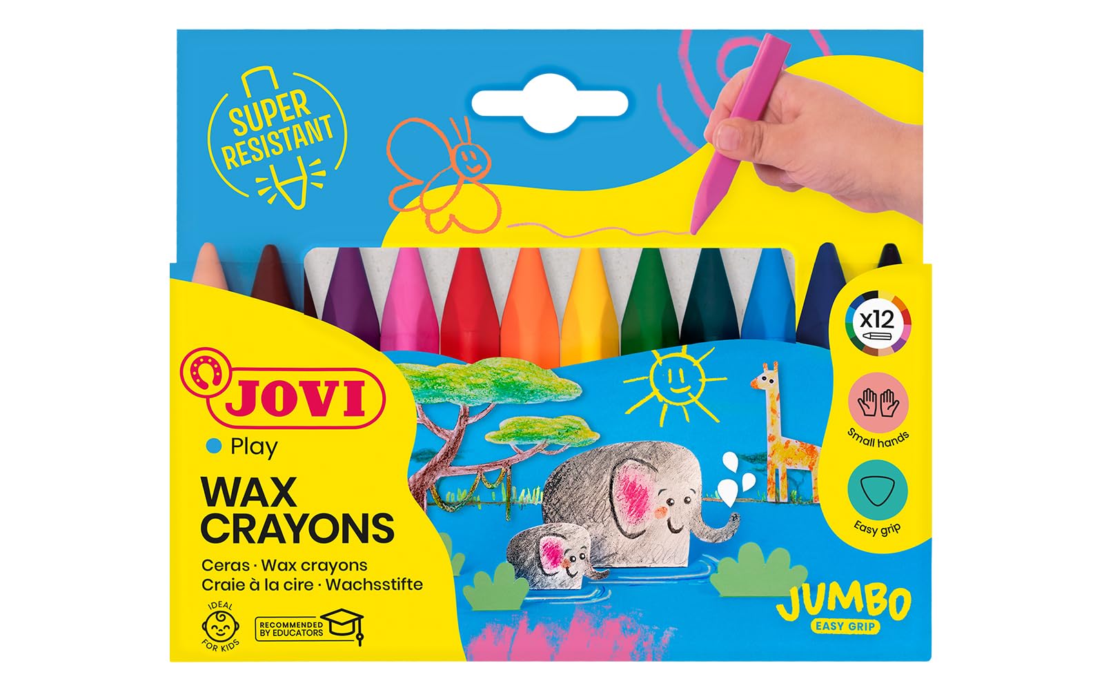 Jovi Trimax Pack of 12 Triangular Crayons 146009