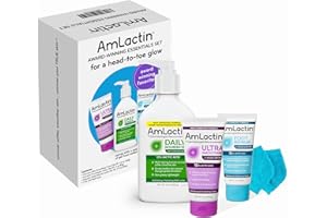 AmLactin Award-Winning Essentials Skin Care Set - Daily Nourish 12% Lotion, Ultra Smoothing Cream, Foot Repair Cream & Moisturizing Socks - Lactic Acid Moisturizer Gift Set for Whole-Body Skin Renewal