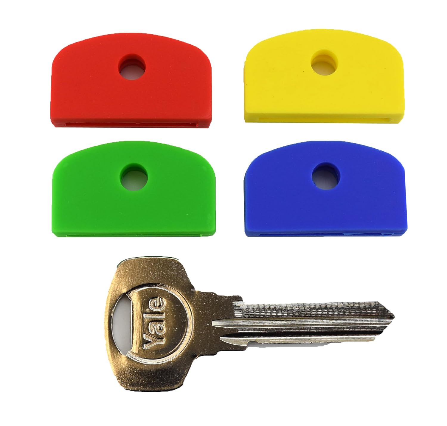 Set of 12 Coloured Large Square Headed Identifying Key caps for Yale