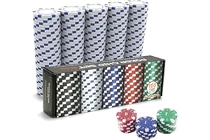 CUNHUY 100PCS White Casino Poker Chips Set, 11.5 Gram Plastic Clay Blank Game Chips for Poker Card Games Texas Holdem Blackjack Gambling (with Gift Box)
