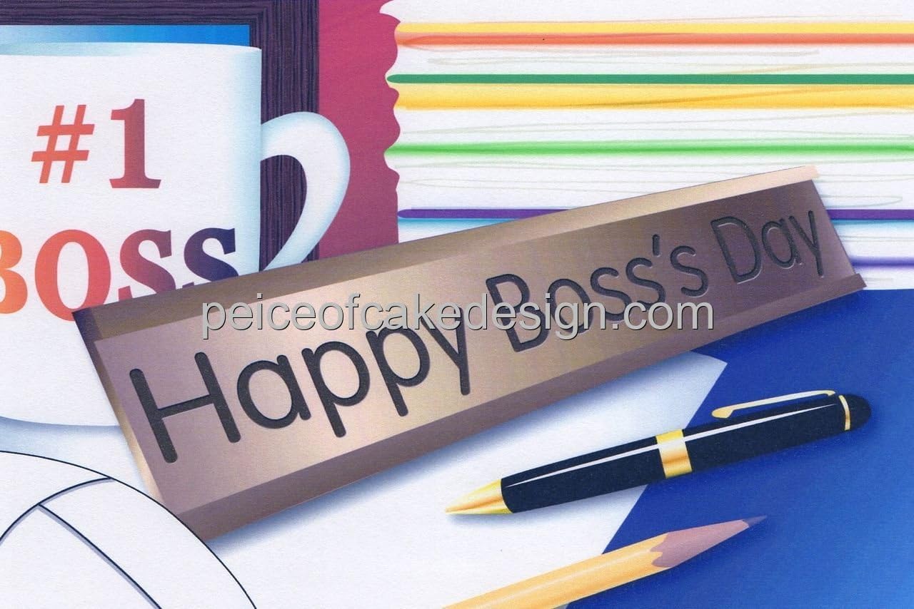 Amazon Com Happy Boss S Day Edible Cake Topper D2247 Kitchen
