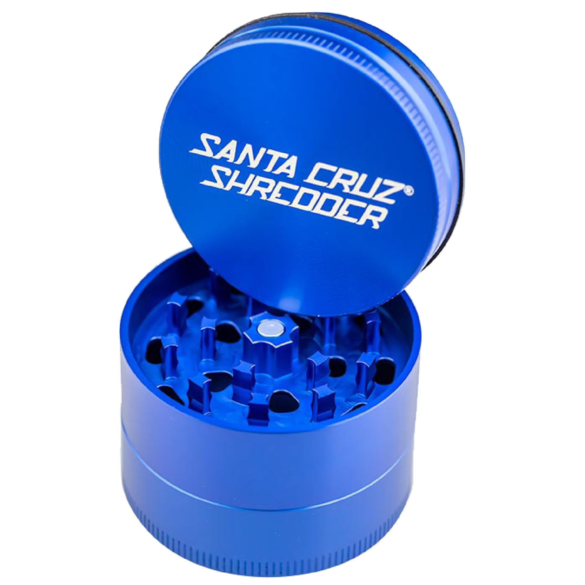 Santa Cruz Shredder Herb Grinder 3 Piece Medium 2 1/8" Superior Grip and Aluminium (Blue)