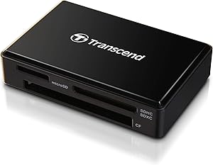 Transcend USB 3.0 Super Speed Multi-Card Reader for SD/SDHC/SDXC/MS/CF Cards (TS-RDF8K),Black