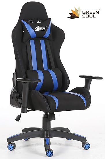 GreenSoul Beast Series Gaming/Ergonomic Chair (Model: GS-600) (Color: Black-Blue) (Size - Medium) (180? Back Recline) (+3 Colors Available)