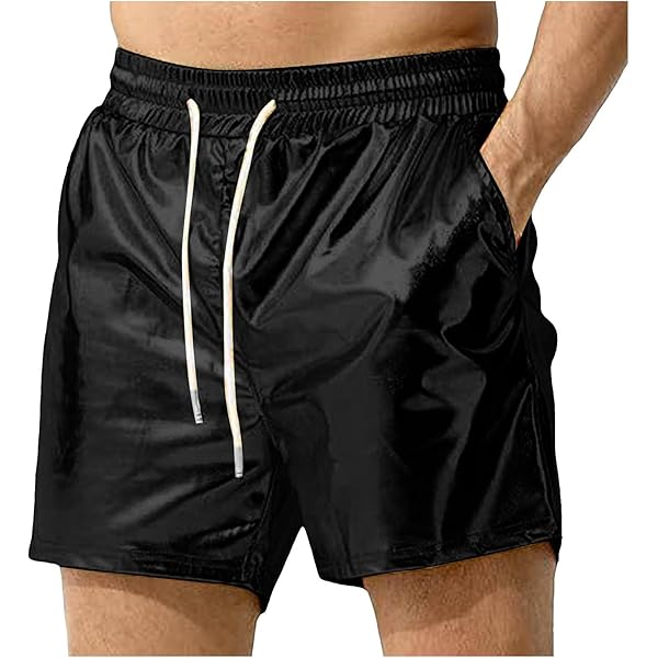 パンツ 23SS DBS NYLON SHORTS (CHARCOAL) Mens Sexy Shorts Metallic Shiny Sparkly Hot Drawstring Short