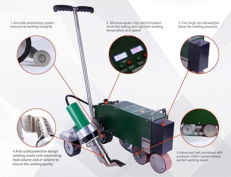 TPO PVC Roof Waterproofing Membrane Hot Air Welding Machine with Brushless Air Blower - - Amazon.com