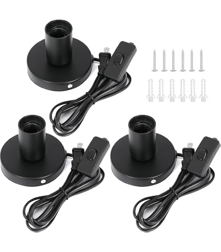 Tuanse 2 Pieces Polished Metal Desktop Lamp Base E26 E27 Screw Light...