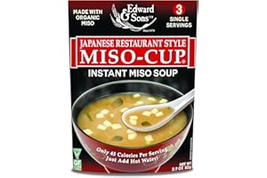 Edward & Sons Japanese Restaurant Style Miso-Cup - Instant Miso Soup Packets, Golden Vegetable Soup, Instant Soup Packets - 2.9 Ounce (Pack of 6)