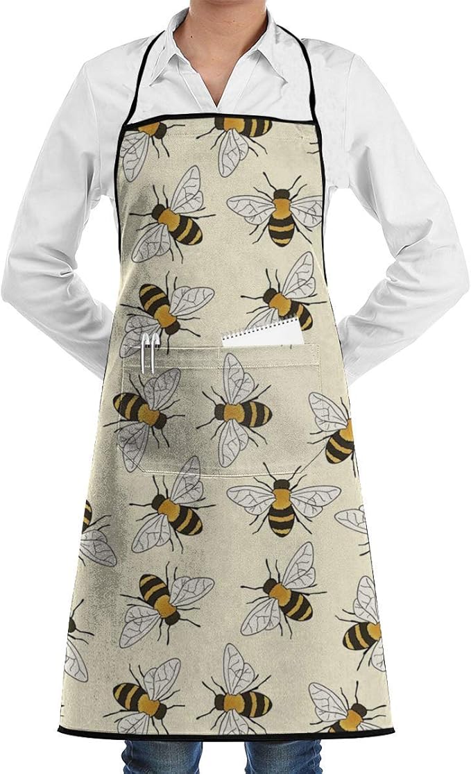 Unisex Premium Chefs Apron Happy Busy Bees Aprons for Women with