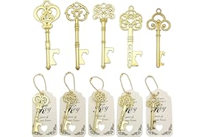 WODEGIFT 50pcs Bottle Opener Wedding Gifts for Guest,Wedding Favors Vintage Skeleton Key Bottle Opener,Key Bottle Openers wit