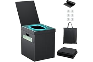 Glendan Portable Toilet for Adults, 15.8-inch Floding Portable Camping Toilet, Portable Potty for Adults, Portable Toilet for Camping, Hiking, Travel, Beach, Boat, Tent, Car, Van, Indoor, Outdoor