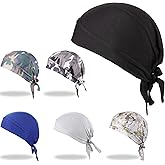 6 Pieces Do Rags Sweat Wicking Beanie Cooling Durags Skull Cap Motorcycle Head Wrap Bandana for Men Women