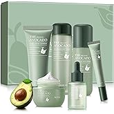 Avocado Skin Care Set, Skincare Gifts Kits For Hydrating Skin, Anti Aging Facial Kit For Women With Facial Cleanser, Toner, Face Serum, Lotion, Face Cream, Eye Cream. (6 Pieces)