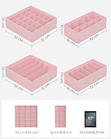 SONGMICS Set of 4 Underwear Drawer Organisers Foldable RUS04PK Jelly Pink view 6