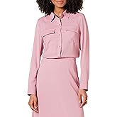 Amazon Essentials Women's Georgette Long Sleeve Relaxed-Fit Pockets Shirt