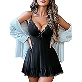 Avidlove Women Lingerie Lace Chemise V Neck Sexy Nightgown Modal Babydoll Sleepwear