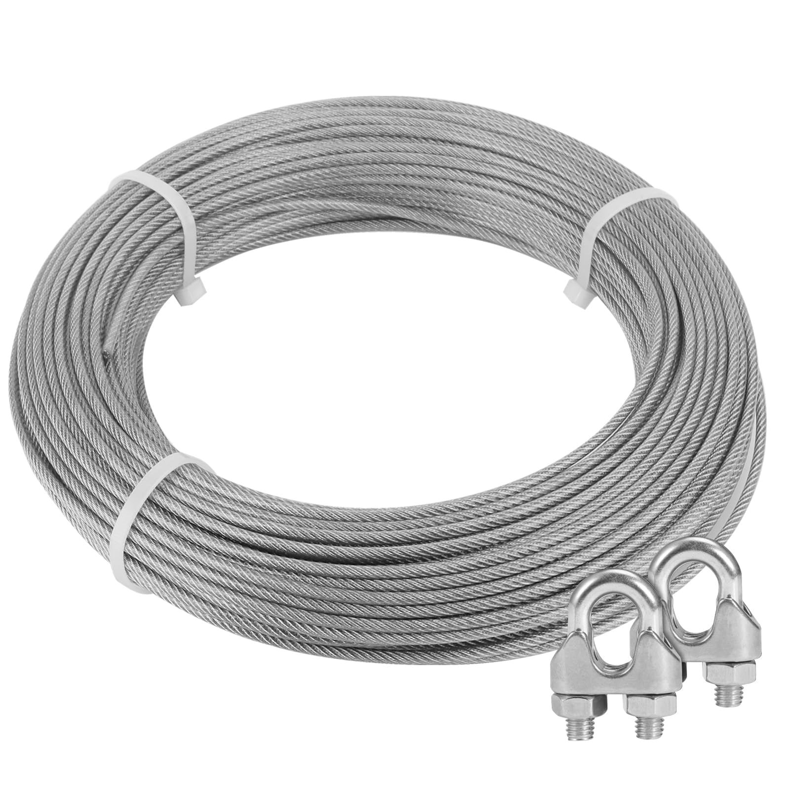 MAHIONG 100m Heavy Duty Washing Line, 3mm Thick Stainless Steel Clothes Line with PVC Cover, Weather-Resistant Metal Rope for Outside