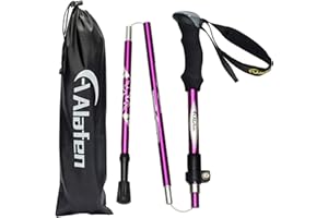 A ALAFEN Aluminum Collapsible Ultralight Travel Trekking Hiking Pole for Men and Women