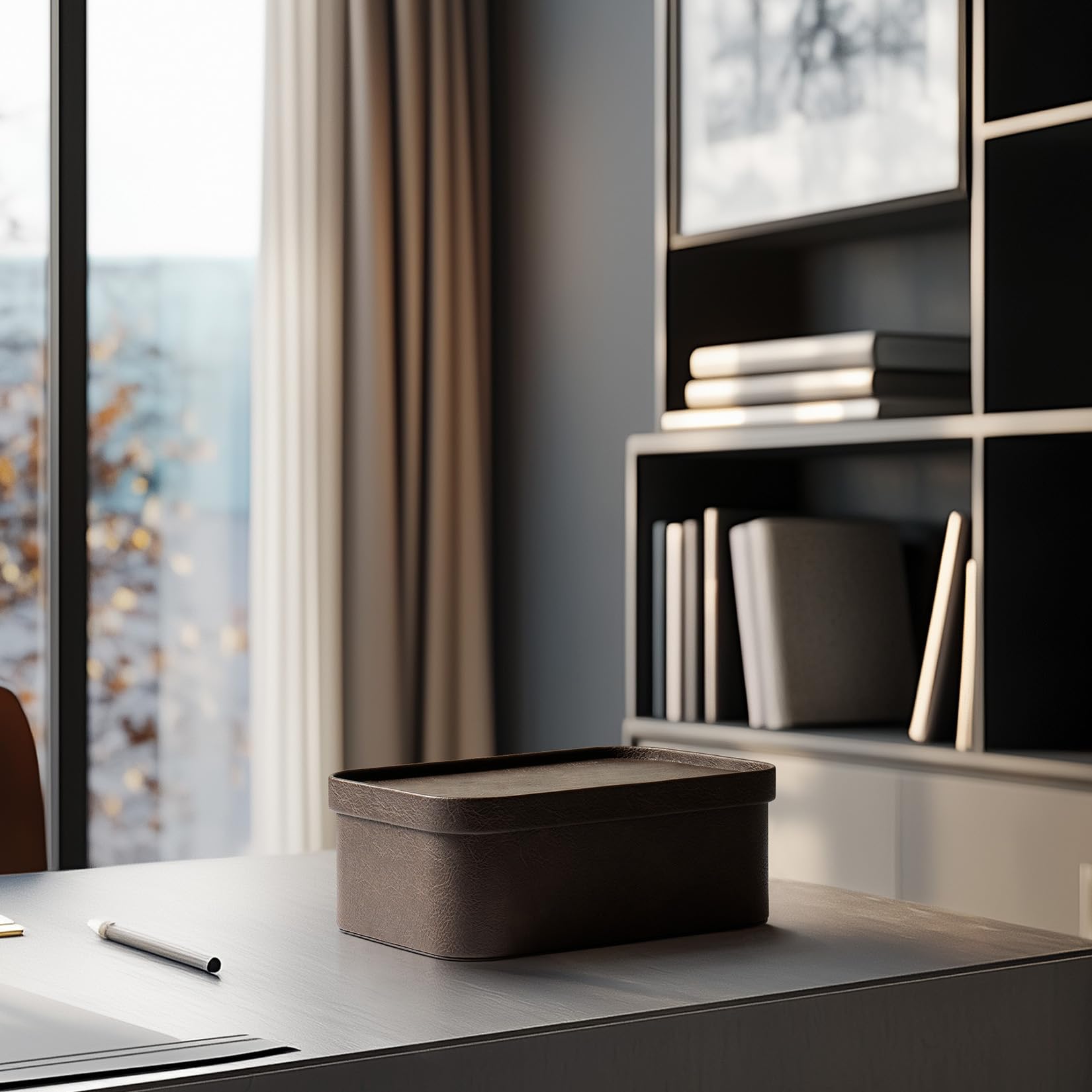 Vegan Leather Storage Boxes