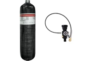 TUXING 3L 4500psi Carbon Fiber Air Tank（Empty Bottle & Paintball Fill Station with Valve Regulator Gauge for PCP Game