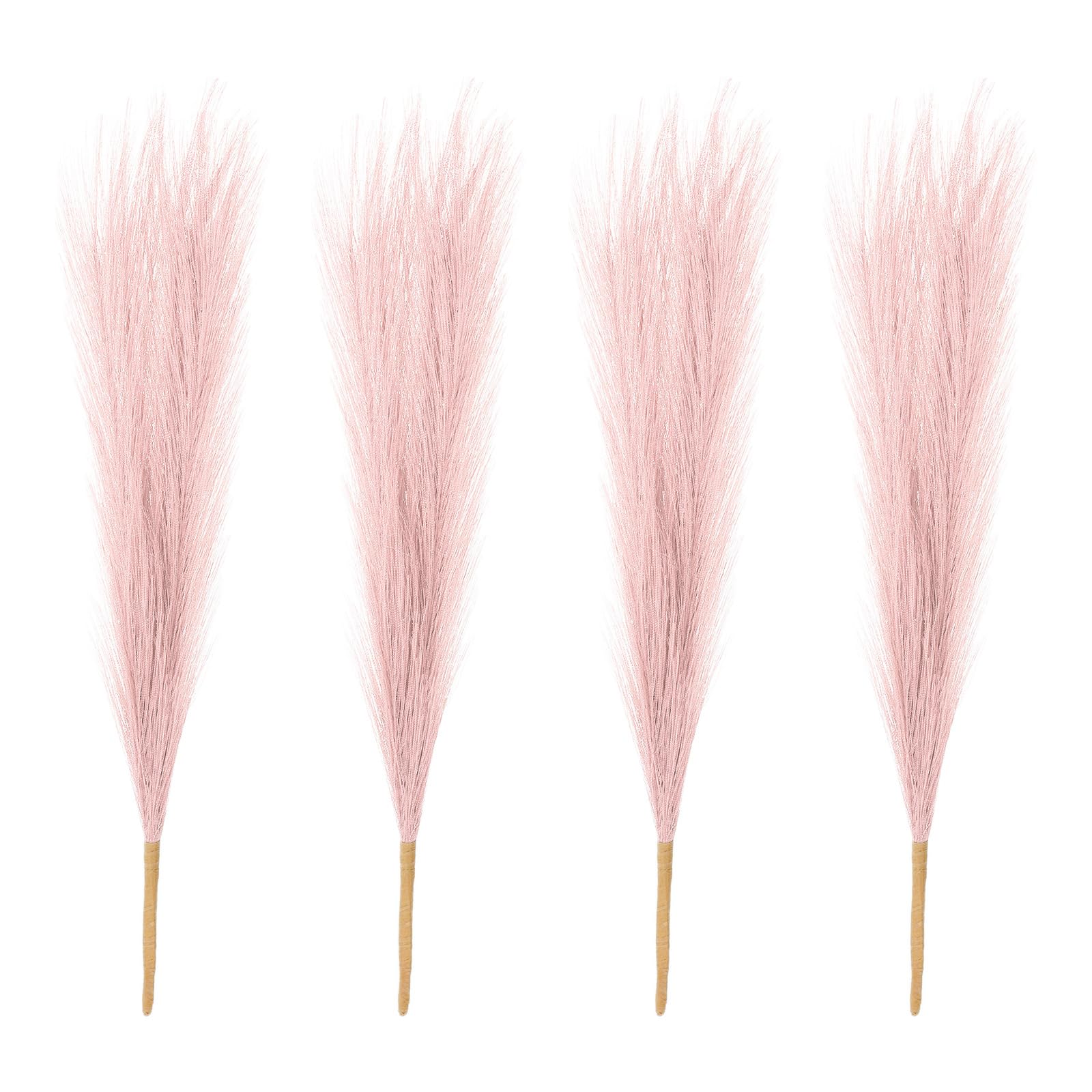 PATIKIL 17 Inch Faux Pampas Grass, 4 Pcs Boho Decor for Home Decoration Artificial Tall Fluffy Stems for Wedding Flower Party Vase Arrangement Centerpieces, Light Pink