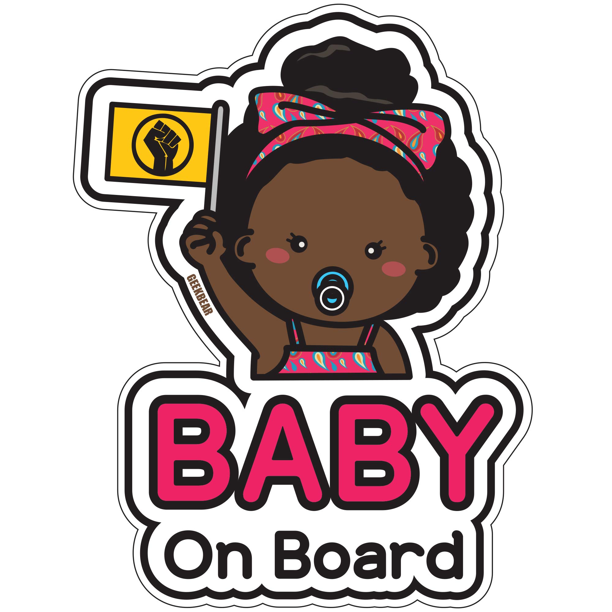 Baby on Board Sign for car (08. Black Girl)
