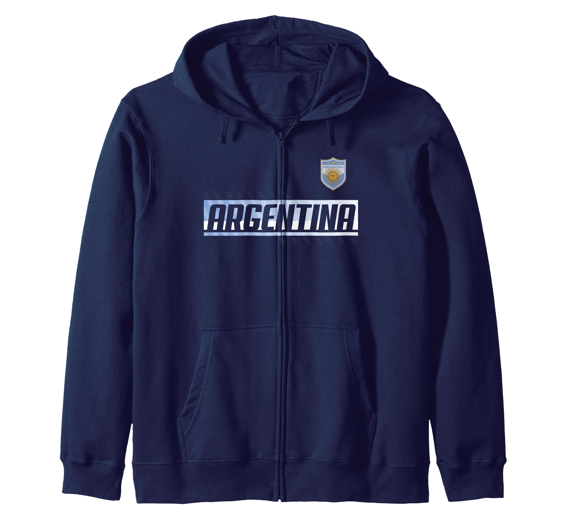 Argentina Text Outline Football Pocket Zip Hoodie