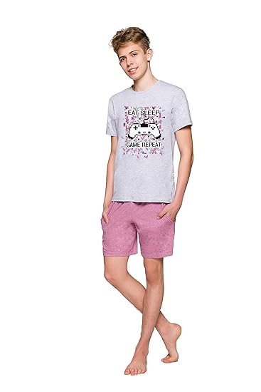 TARO Jungen Zweiteiliger Schlafanzug Kurze Pyjama Teenager Pyjamas Viele Farben Jugendlich 146 152 158 cm