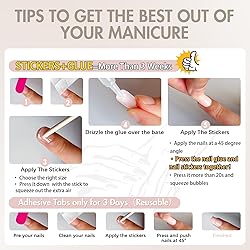 Red Press on Nails Short Square, Natural Short Gel