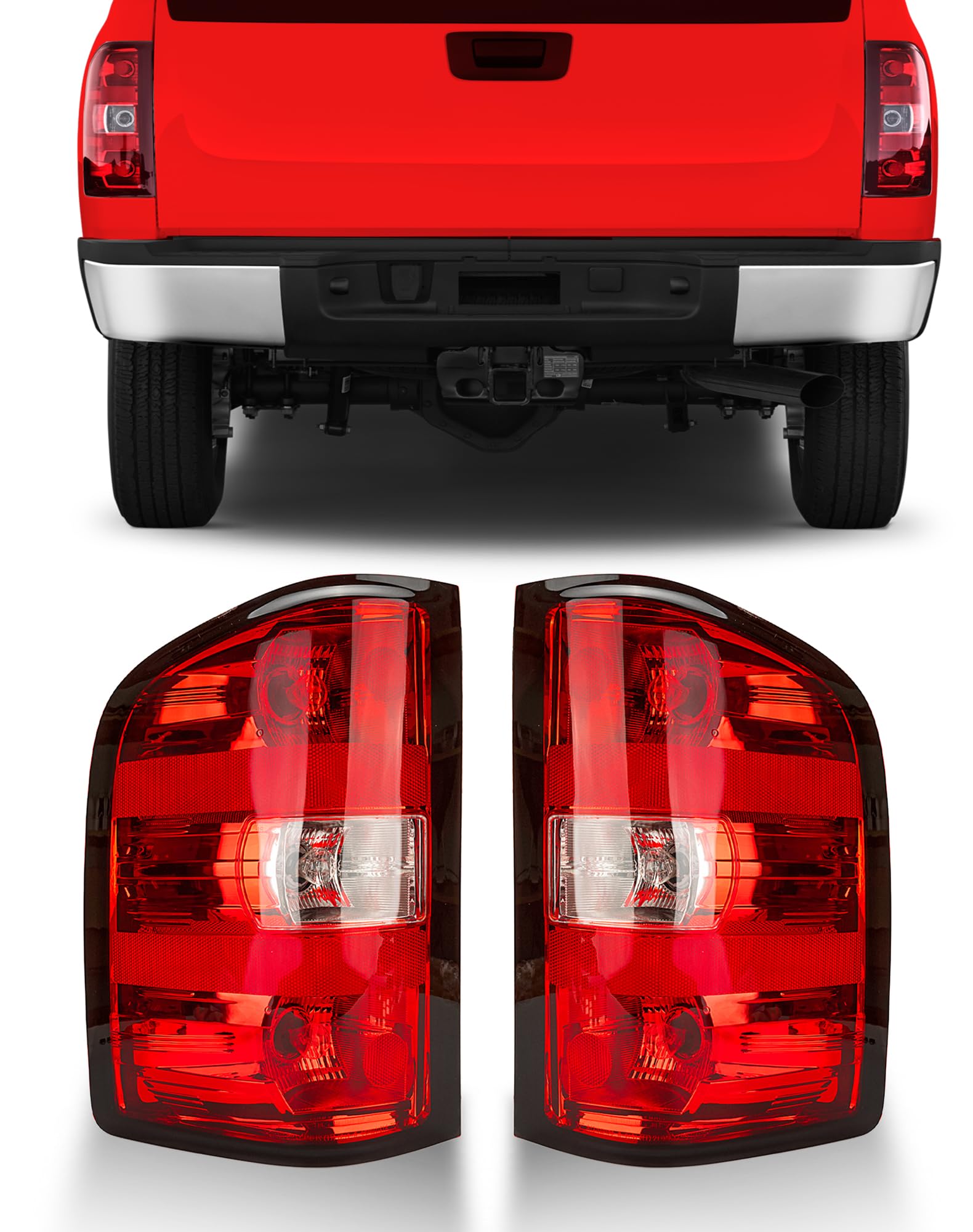 Photo 1 of FOMIUZY Tail Lights Fit Chevy Silverado 1500 2007 2008 2009 2010 2011 2012 2013 Chevrolet 2500 3500 HD 2500HD 3500HD Rear Brake Taillight Assembly Back Lamp Lens Cover Left Driver Right Passenger Side