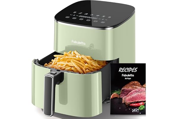 Fabuletta Air Fryer 6 Qt, 11-in-1 AirFryer Oven with Dishwasher Safe Basket, One Touch Digital Display, Quick & Easy Meals in