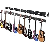 UPELLA Guitar Wall Mount Hangers for Multiple Guitars, Holds 10 Basses, Premium Aluminum Metal Mandolin Stand Banjo Rack Violins Holder, Adjustable Instruments Display Set, Wall Mount Hooks