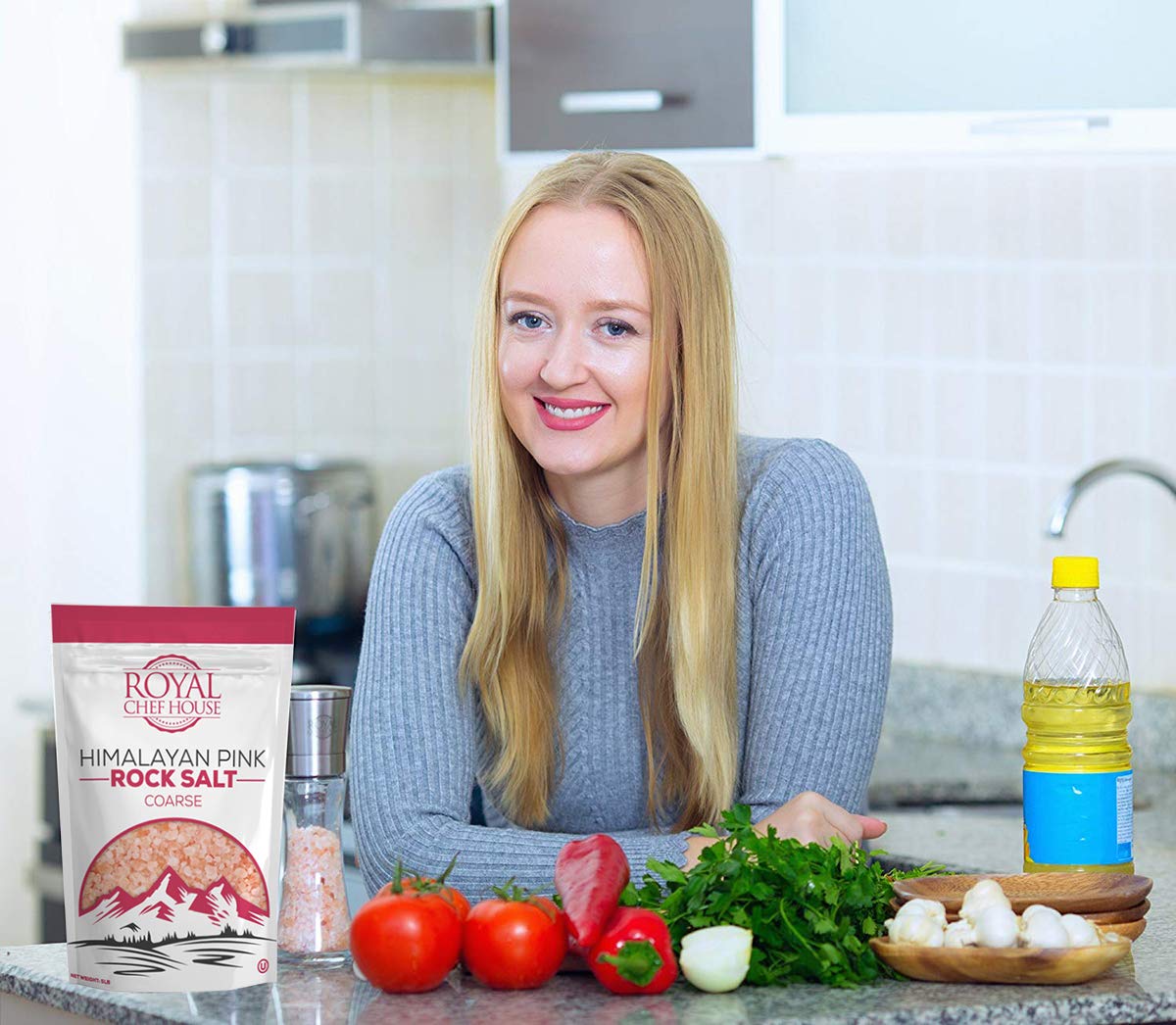 Himalayan Pink Salt 5 lbs Coarse Grain Bulk Bag - Hymalain Pure Gourmet Crystals - Himilian 100% Natural - Contains 84 Minerals -Suitable for Body Bath Scrubs Table Salt Grinder & Salt Mills - Kosher : Grocery & Gourmet Food