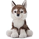The Petting Zoo Timber Wolf Stuffed Animal, Gifts for Kids, Wild Onez Zoo Animals, Timber Wolf Plush Toy Sitting 12 inches