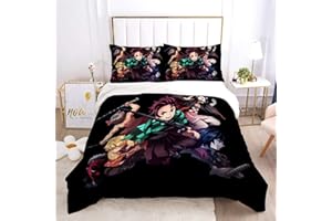 Rosabril 3 Piece Anime Comforter Bedding 1 Set Super Soft Quilt Cover with 2 Pillowcases Funny Merch Anime Gifts for Girls Boys Kids Adults 68""X90"", Twin