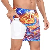 QUGRL Mens 2 in 1 Athletic Shorts with Pockets Quick Dry Running Shorts for Men Training Workout Gym Sports Outdoor