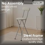 Oypla White Padded Folding High Chair Breakfast Kitchen Bar Stool Seat view 3
