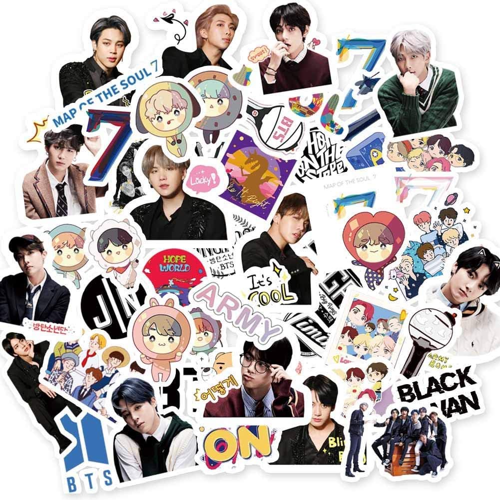 Zhenzhiao 55pcs Kpop Bts Carte de Soul 7 PVC Imperméable Autocollant