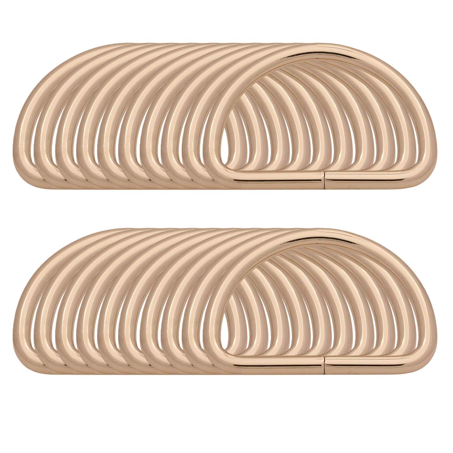 BIKICOCO Metal D-Rings Buckle, 1-1/2 Inch Non-Welded for Webbing Sewing DIY - Light Gold - Pack of 20