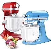 Ice Cream Maker Attachment for KitchenAid Stand Mixer, Compatible with KitchenAid 4.5/5QT/6QT accessories and attachments, 2 