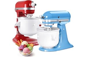 GLINK Ice Cream Maker Attachment for KitchenAid Stand Mixer, Compatible with KitchenAid 4.5/5QT/6QT accessories and attachments, 2 Quart for kitchenaid mixer attachments Frozen Yogurt/Gelato Maker