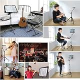 Crystals Height Adjustable Foldable Music Book Stand Tripod with Mic Holder view 5