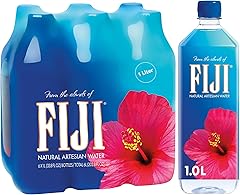 FIJI Natural Artesian Bottled Water 1 Liter / 33.8 Fl Ounce (Pack of 6)