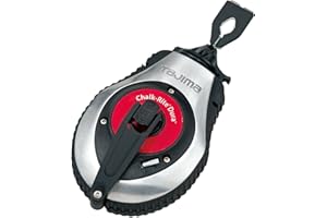 TAJIMA Chalk Line - Chalk-Rite Dura Chalk Box with Extra Bold 1mm Snap Line & Integrated Handle Release - CR401S