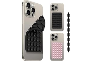 (2 PCS) Orzero Double Sided 40 Grain Silicone Suction Phone Mount Compatible for All iPhone and Android Cellphone, Strong Gri