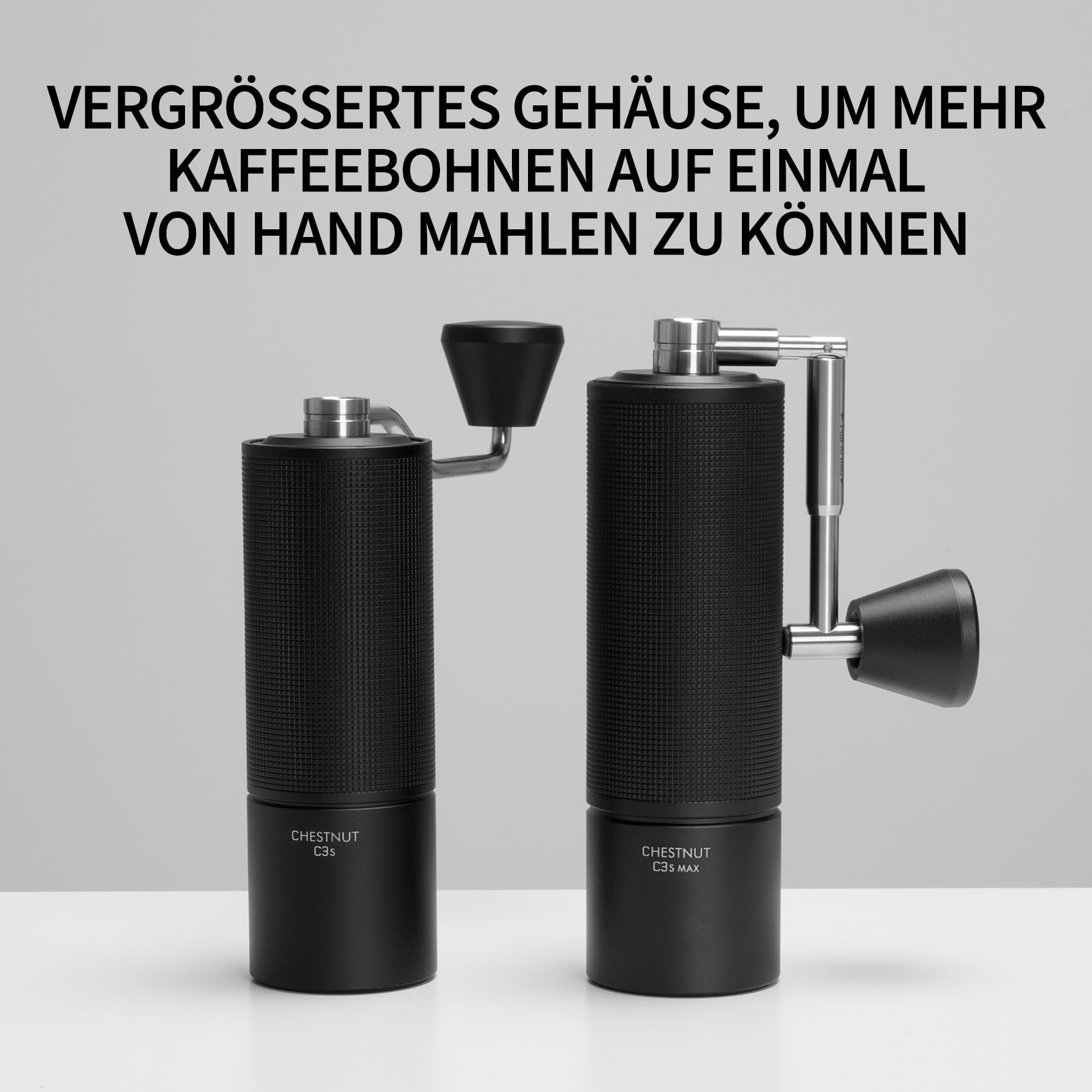 TIMEMORE Chestnut C3S Max Ganzmetall Kaffeemühle Manuelle Mit Präziser Mahlgradeinstellung, Edelstahl und Kegelförmigem Mahlwerk, Klappbarem Griff Bohnenbehälter 25g Coffee Grinder - Schwarz 6
