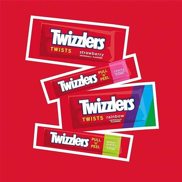 TWIZZLERS ASSORTED FLAVORED LICORICE STYLE, CANDY BULK PARTY PACK, HALLOWEEN CANDY, 46.34 OZ